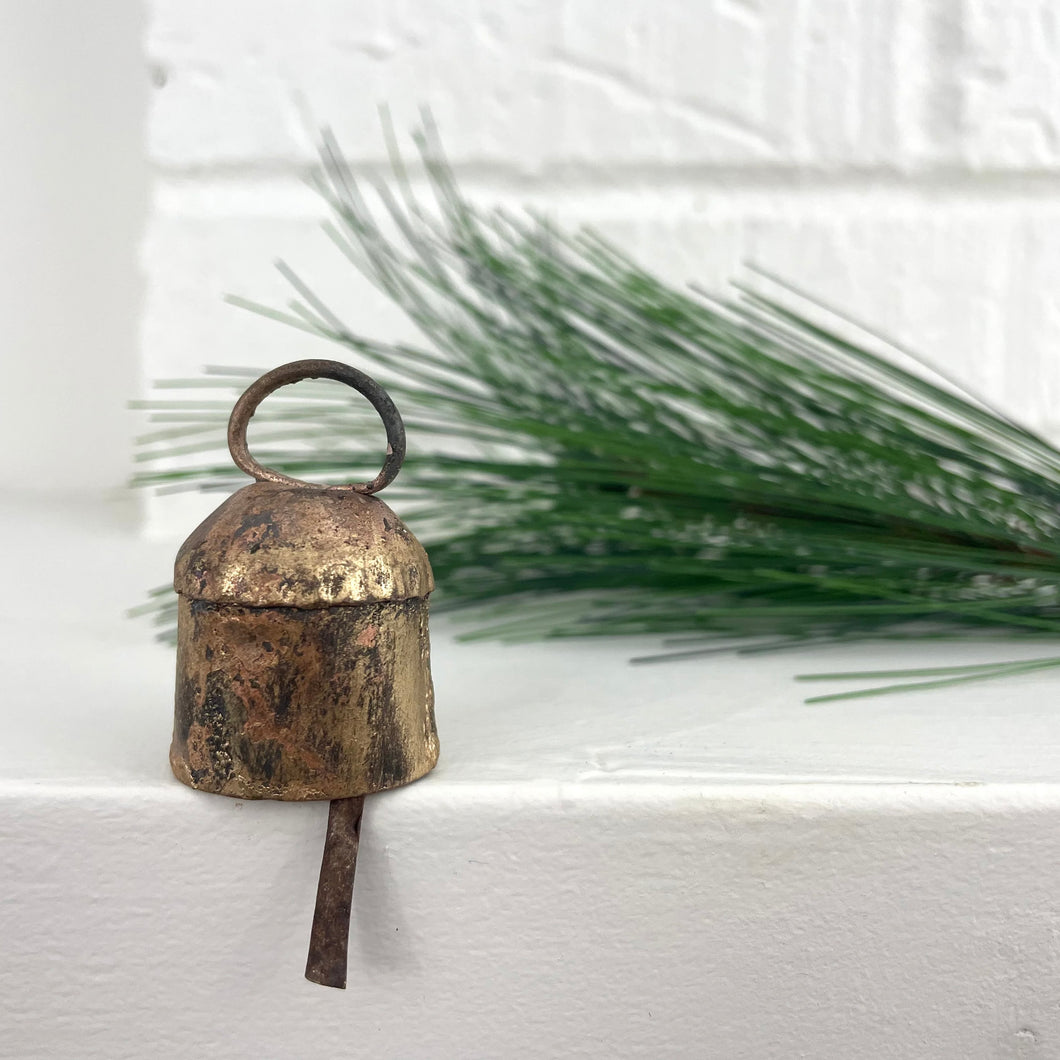 Rustic Rounded Top Tin Bell Brass Finish | 1 3/4”