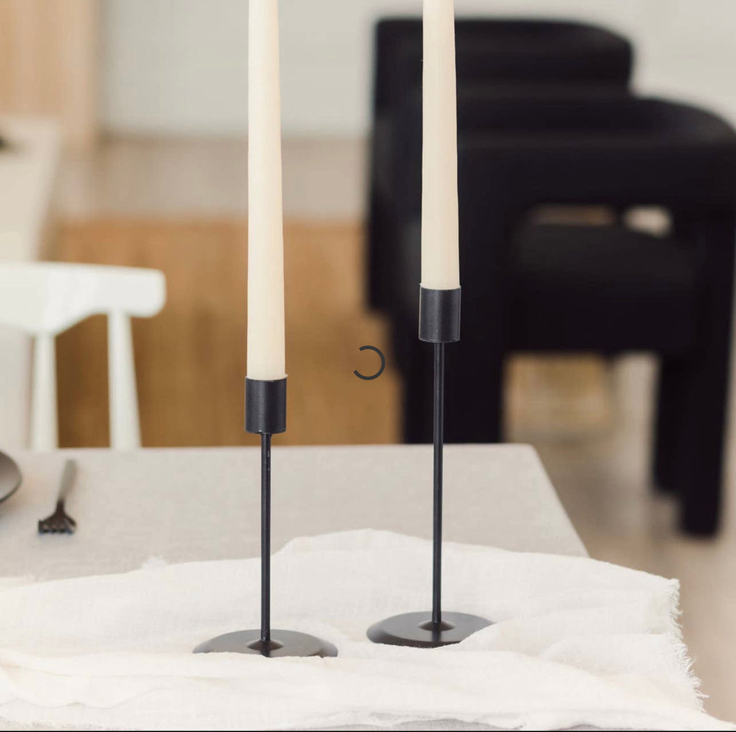 Bluum Maison O'Noir Metal Tapered Candle Holder | Set of Two